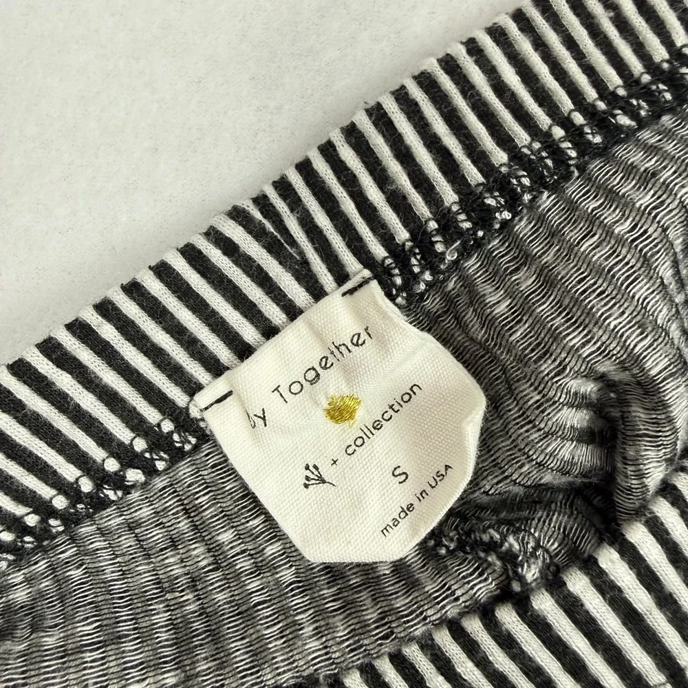 BY TOGETHER Striped Flare Bell‎ Bottom Pants Womens Size Small Black White